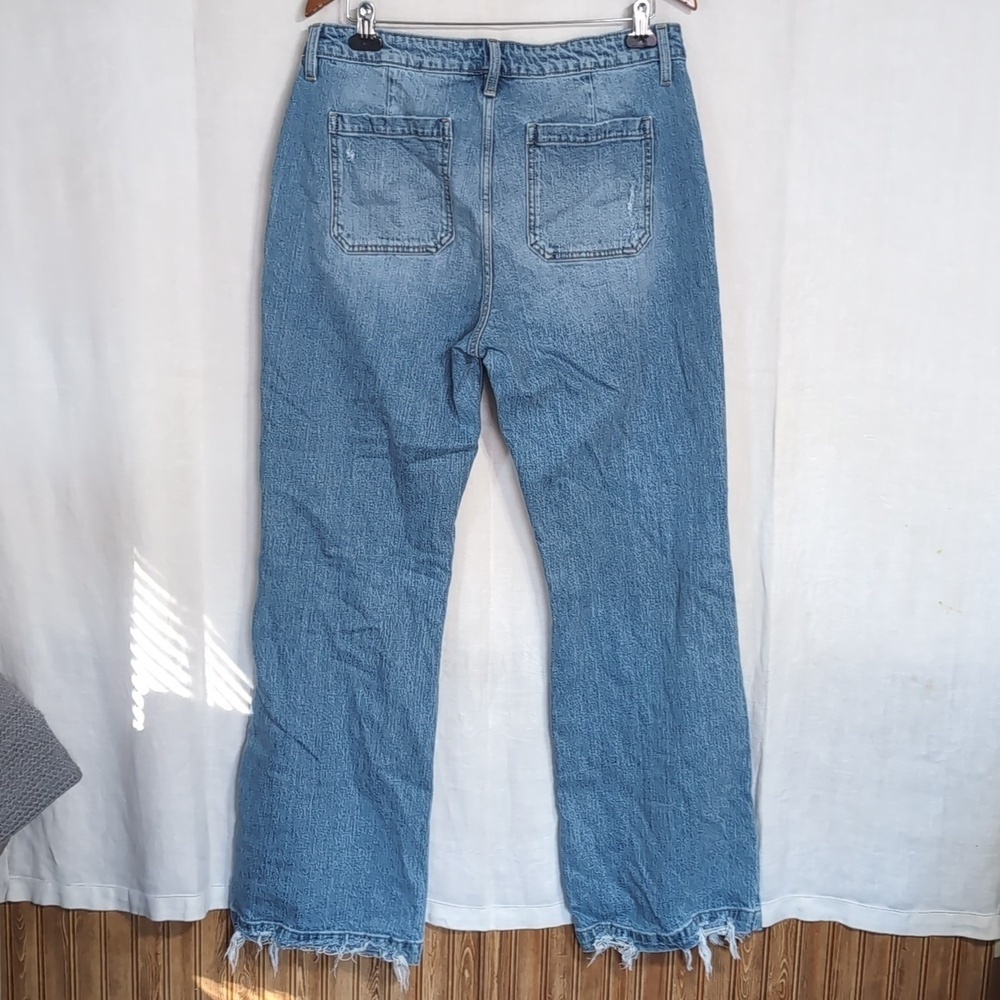 Kancan Light Wash Wide Flare Leg Jeans High Rise Trouser Pockets SIze 15/31 - Picture 4 of 6